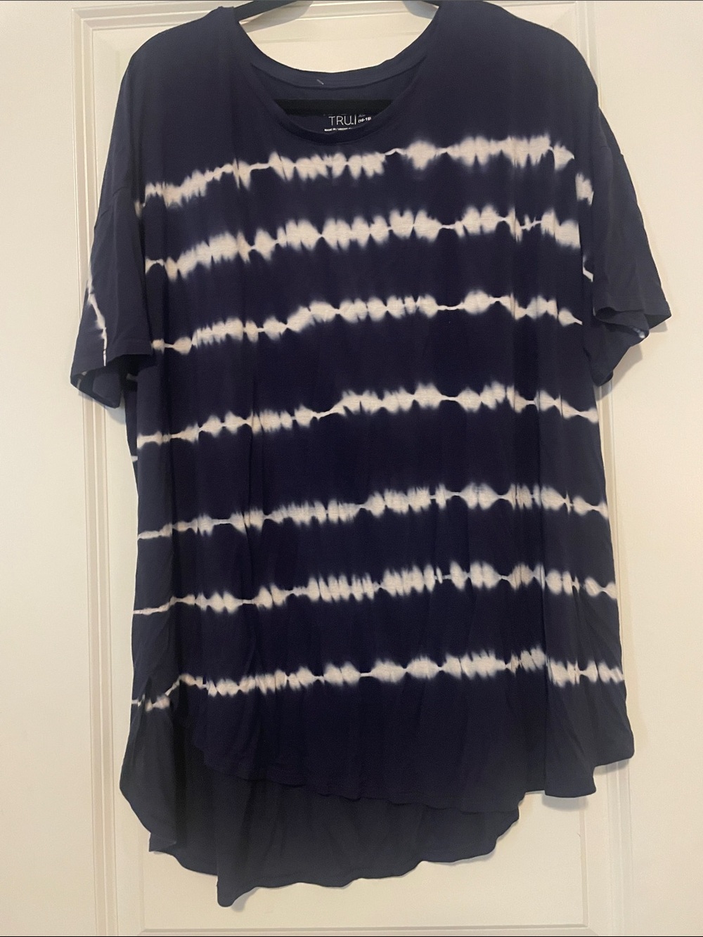 True Freedom Navy & White Horizontal Tie-Dye Short Sleeve Tee